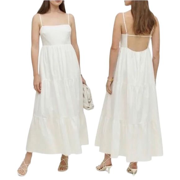 Reformation Dresses & Skirts - Reformation East White Organic Cotton Tiered Maxi Dress Large